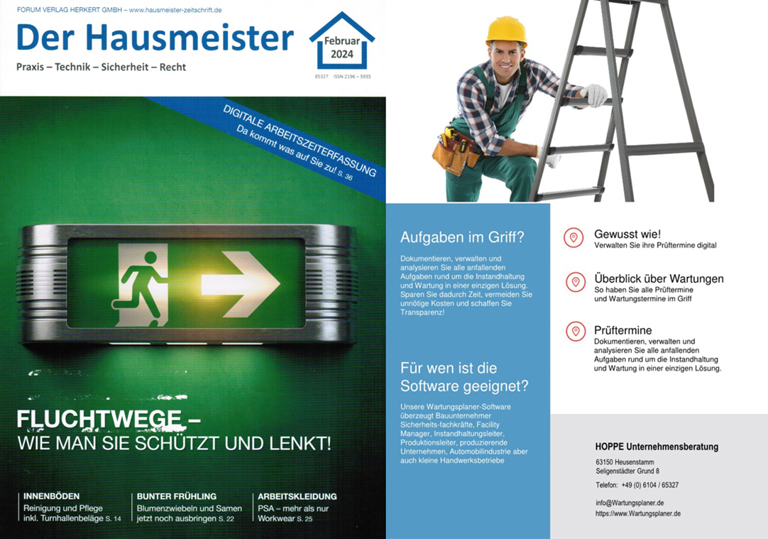 Der Hausmeister - Feb/24 - Forum-Herkert Verlag. Inventarsoftware Prf- und Wartungsplaner