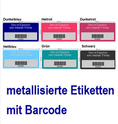 Portal fr Etiketten, Barcode und Firmenlogo Etiketten, Inventargut,